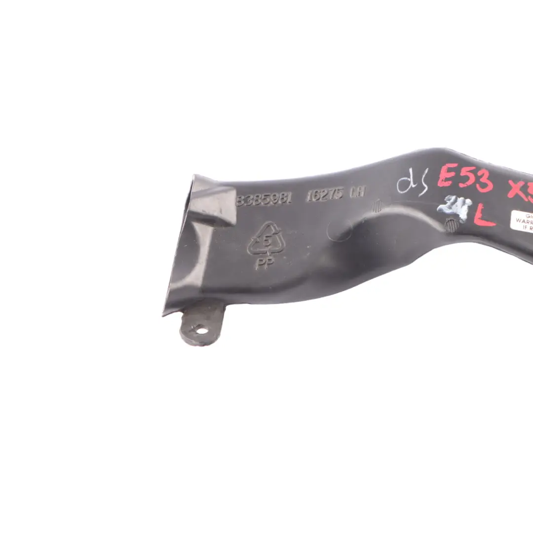 Tubo Canal De Drenaje De Agua Tubo Delantero Izquierdo para BMW X5 E53 con número de pieza 8385981 BMW X5 E53 Tubo Canal De Drenaje De Agua Tubo Delantero Izquierdo - SKU 8385981 - Número de pieza 8385981