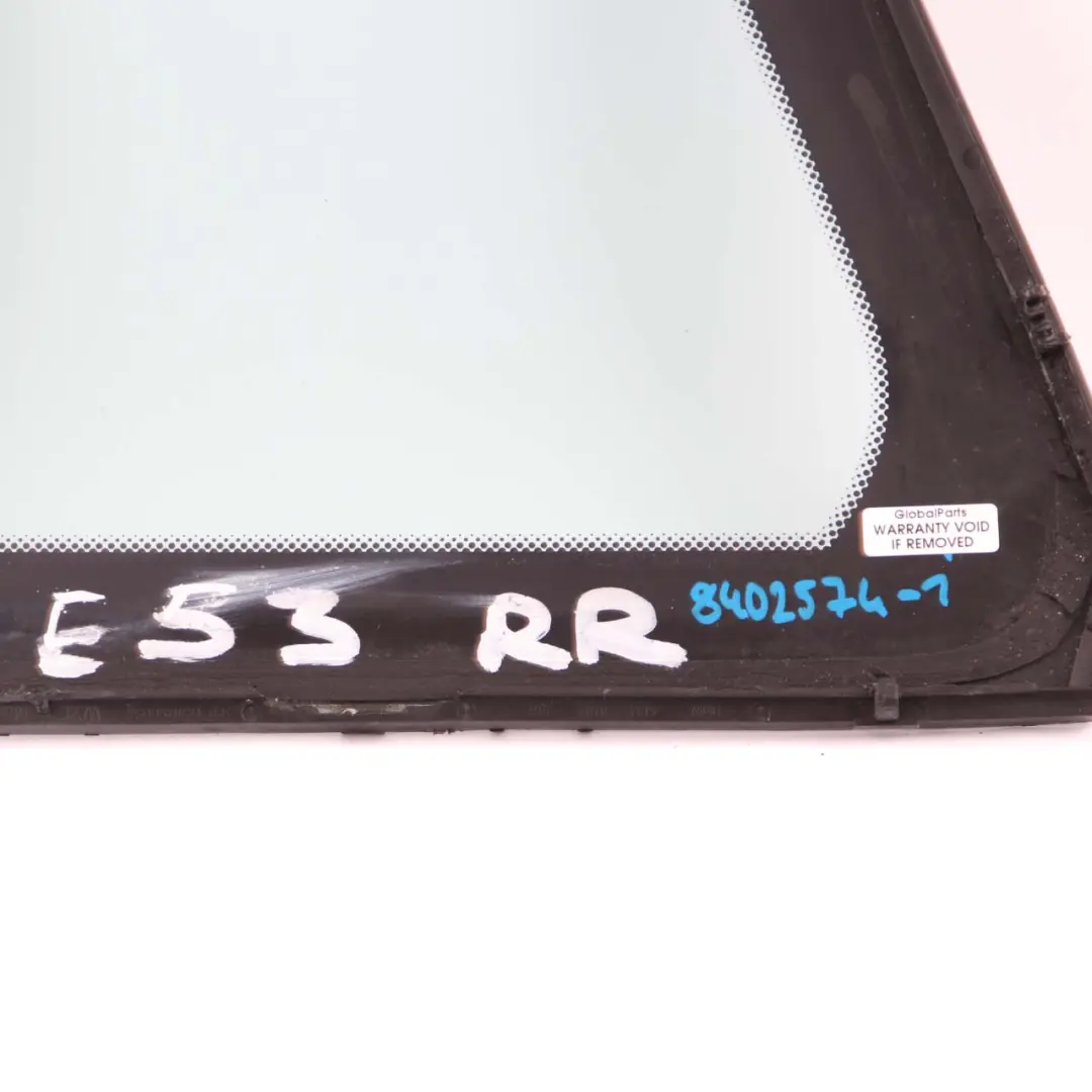 BMW X5 E53 Window Glass Door Side Fixed Rear Right O/S Green AS2 - SKU 8402574-1 - Part number 8402574
