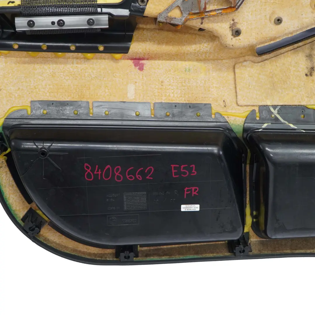 Reihe E53 Türverkleidung Vorn Rechts Schwarz Leder Montana für BMW X5 mit Teilenummer 8408662 BMW X5 Reihe E53 Türverkleidung Vorn Rechts Schwarz Leder Montana - SKU 8408662 - Teilenummer 8408662