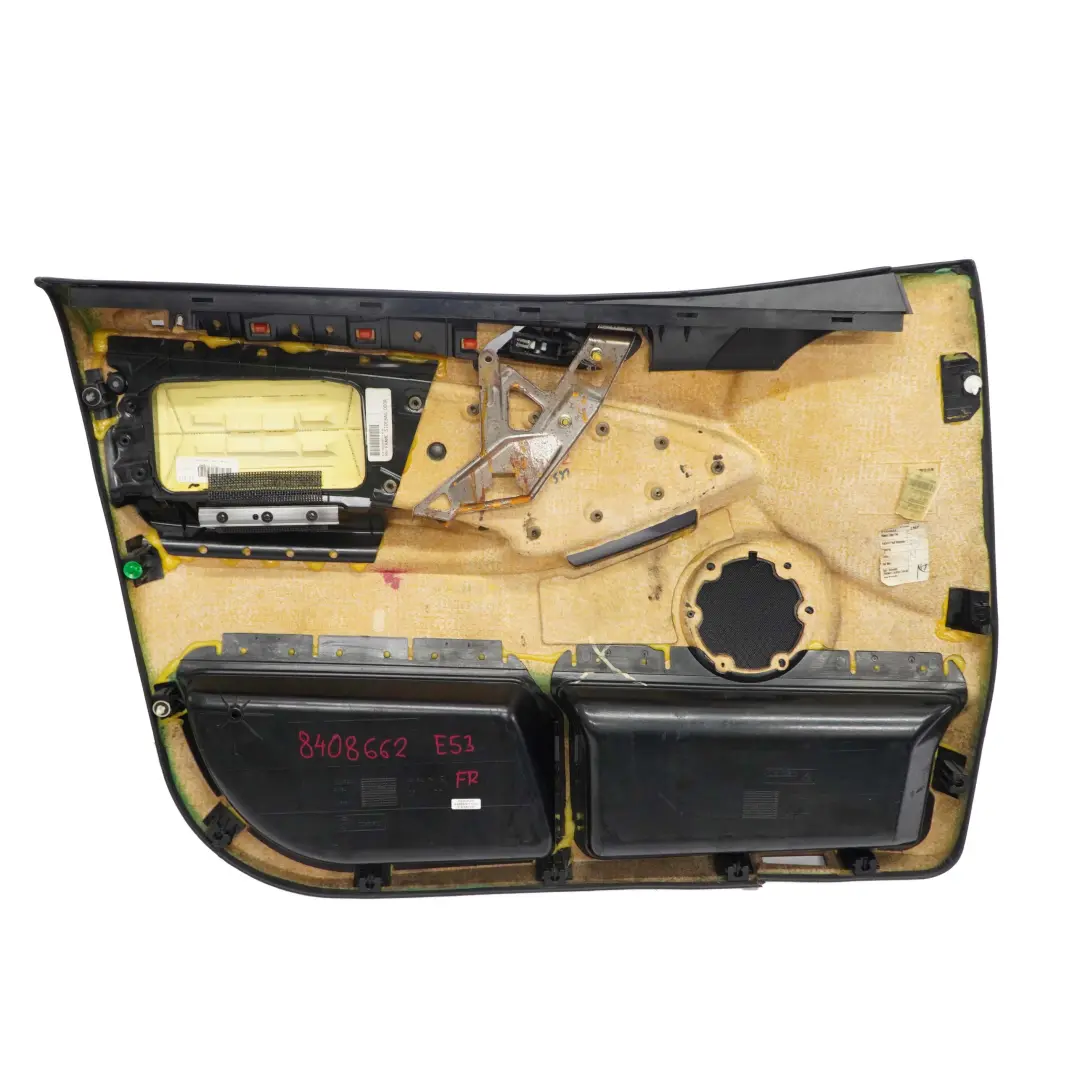 BMW X5 E53 Front Right O/S Door Card Trim Panel Black Leather Montana - SKU 8408662 - Part number 8408662