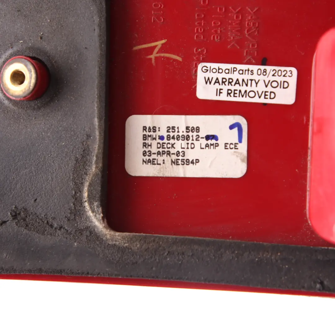 Heckleuchte Heckklappe Rechts für BMW X5 er E53 1 mit Teilenummer 8409012 BMW X5 er E53 1 Heckleuchte Heckklappe Rechts - SKU 8409012-1 - Teilenummer 8409012