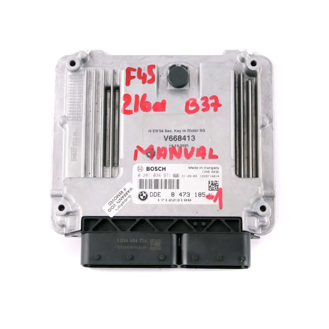 BMW F20 F30 F45 LCI 116d 216d 316d B37 ECU DDE Engine Control Unit - SKU 8473185-1 - Part number 8473185