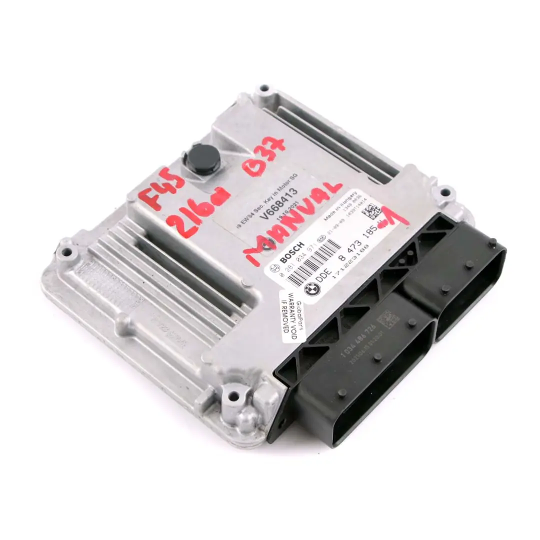 B37 ECU DDE Engine Control Unit to BMW F20 F30 F45 LCI 116d 216d 316d with Part number 8473185 BMW F20 F30 F45 LCI 116d 216d 316d B37 ECU DDE Engine Control Unit - SKU 8473185-1 - Part number 8473185