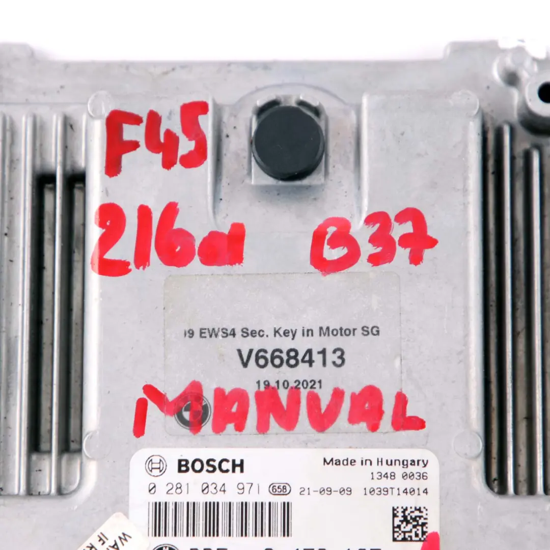 B37 ECU DDE Engine Control Unit to BMW F20 F30 F45 LCI 116d 216d 316d with Part number 8473185 BMW F20 F30 F45 LCI 116d 216d 316d B37 ECU DDE Engine Control Unit - SKU 8473185-1 - Part number 8473185