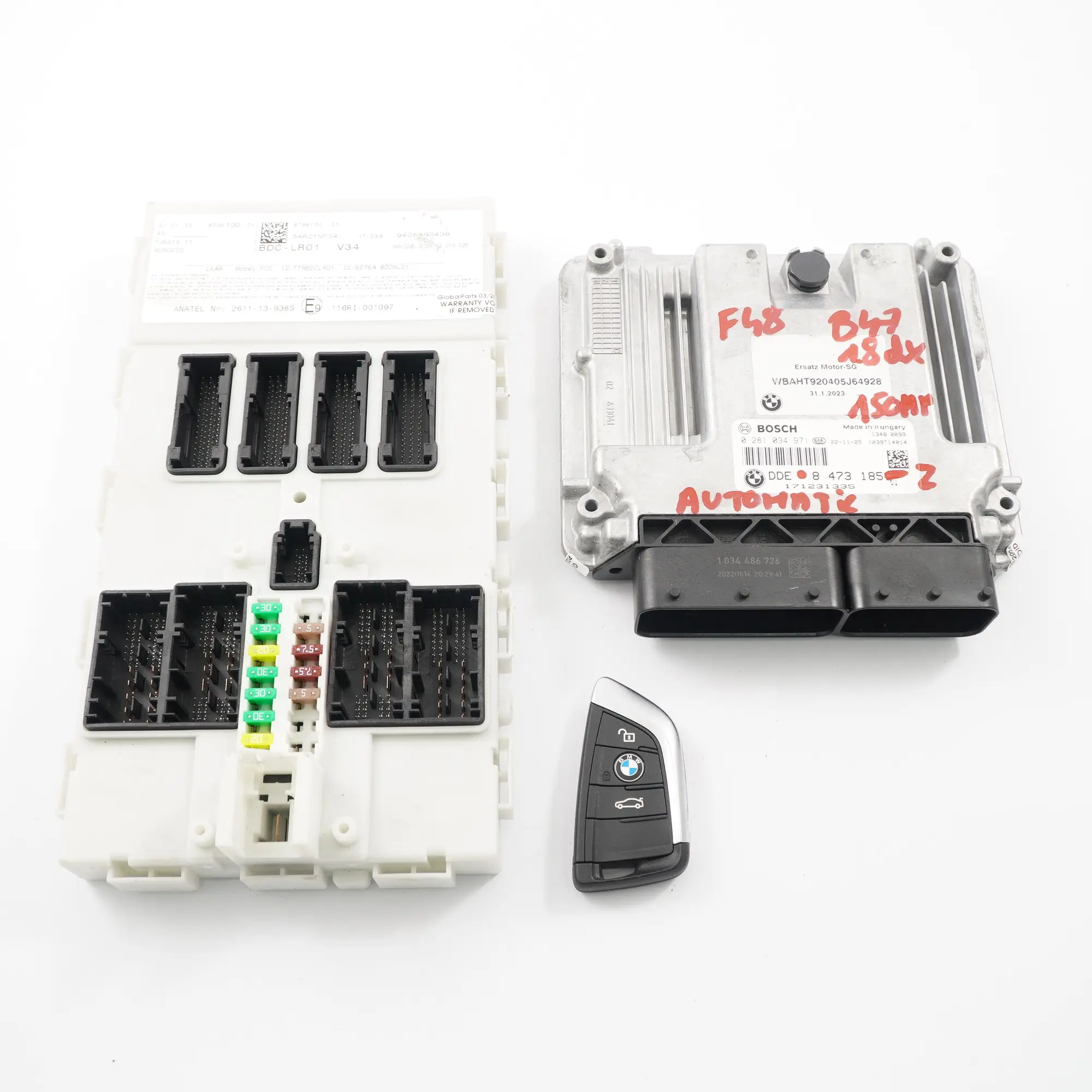 BMW F20 F30 LCI 118d 318d B47 150HP Engine ECU Kit DDE 8473185 FEM Key Automatic