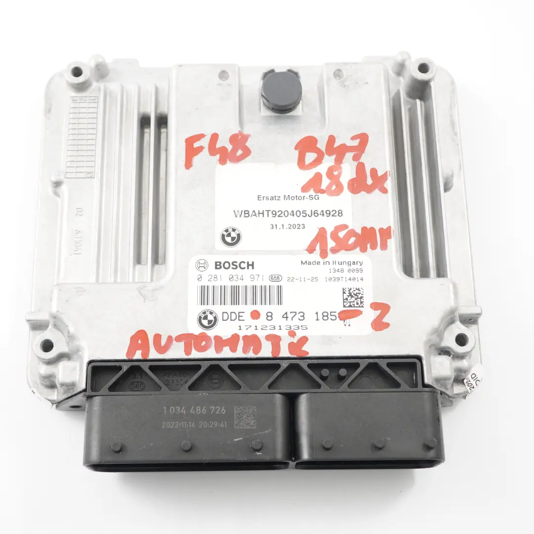 BMW F20 F30 LCI 118d 318d B47 150HP motore ECU Kit DDE FEM chiave - SKU 8473185-2 - Numero di parte 8473185