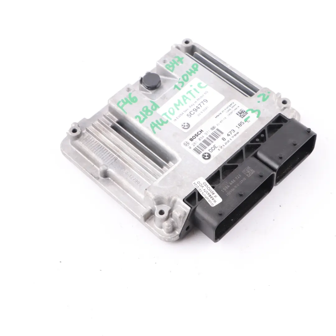 B47 150HP Engine Control Unit ECU DDE to BMW F20 F30 F45 LCI 118d 218d 318d with Part number 8473185 BMW F20 F30 F45 LCI 118d 218d 318d B47 150HP Engine Control Unit ECU DDE - SKU 8473185-3 - Part number 8473185