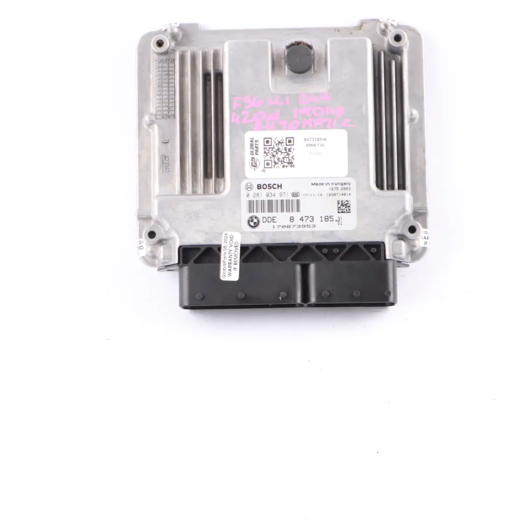 B47 190HP Engine ECU Kit DDE FEM Key Automatic to BMW F30 320d F36 420d LCI with Part number 8473185 BMW F30 320d F36 420d LCI B47 190HP Engine ECU Kit DDE FEM Key Automatic - SKU 8473185-4 - Part number 8473185