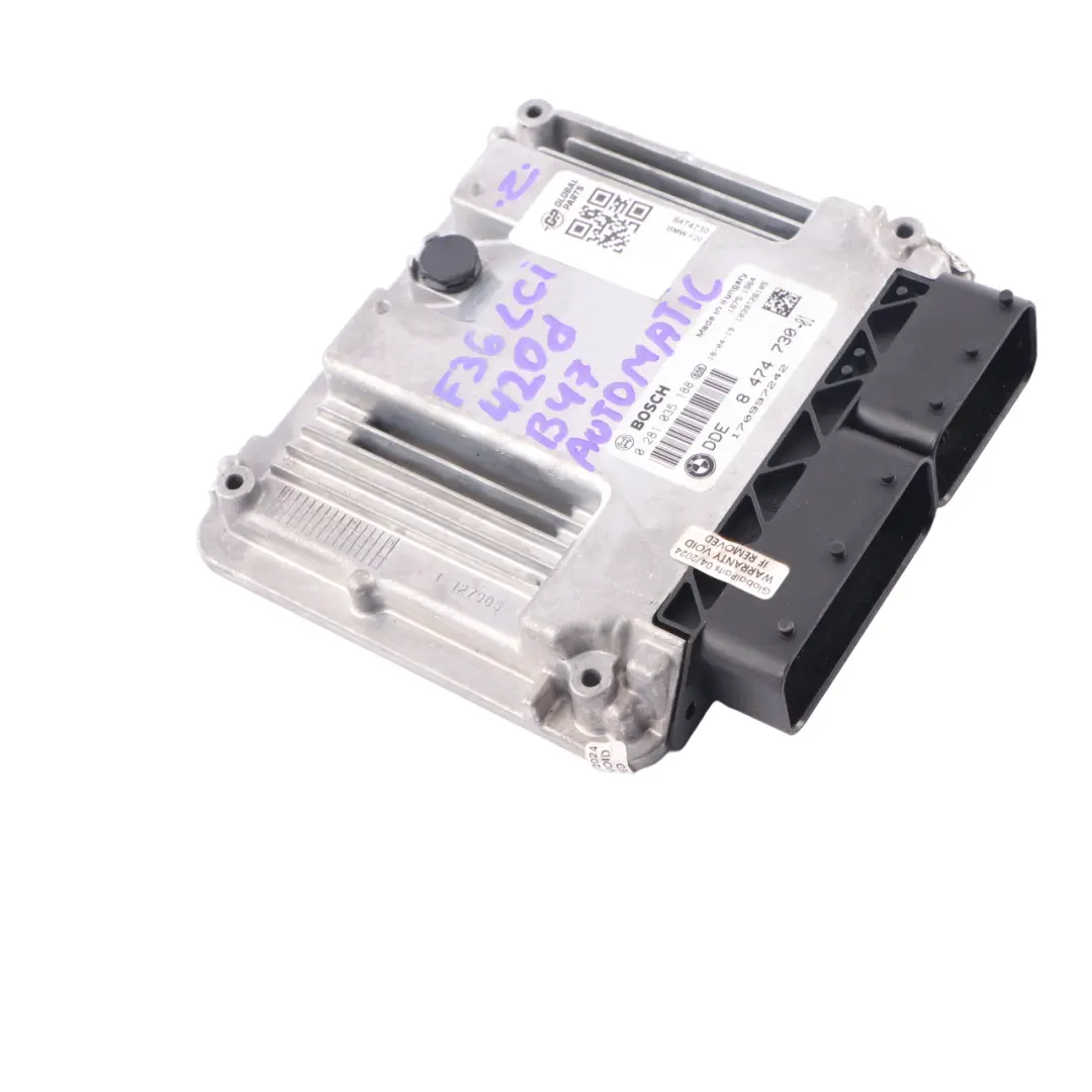 B47 190HP ECU DDE Automatic to BMW F20 F21 F30 F31 LCI 120d 320d Diesel with Part number 8474730 BMW F20 F21 F30 F31 LCI 120d 320d Diesel B47 190HP ECU DDE Automatic - SKU 8474730 - Part number 8474730