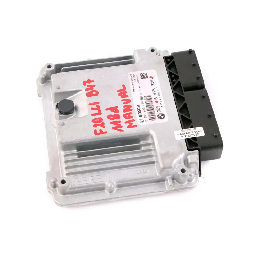 B47 150HP ECU Control Unit Module DDE Manual to BMW F20 F21 LCI 118d Diesel with Part number 8475350 BMW F20 F21 LCI 118d Diesel B47 150HP ECU Control Unit Module DDE Manual - SKU 8475350 - Part number 8475350