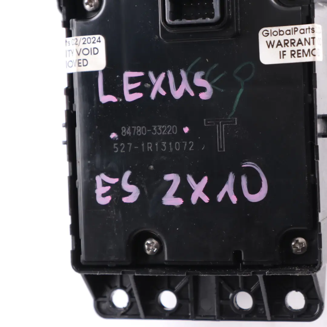 ZX10 Multimedia Switch Control Unit Radio Sat Nav Button to Lexus ES with Part number 84780-33220 Lexus ES ZX10 Multimedia Switch Control Unit Radio Sat Nav Button - SKU 84780-33220 - Part number 84780-33220