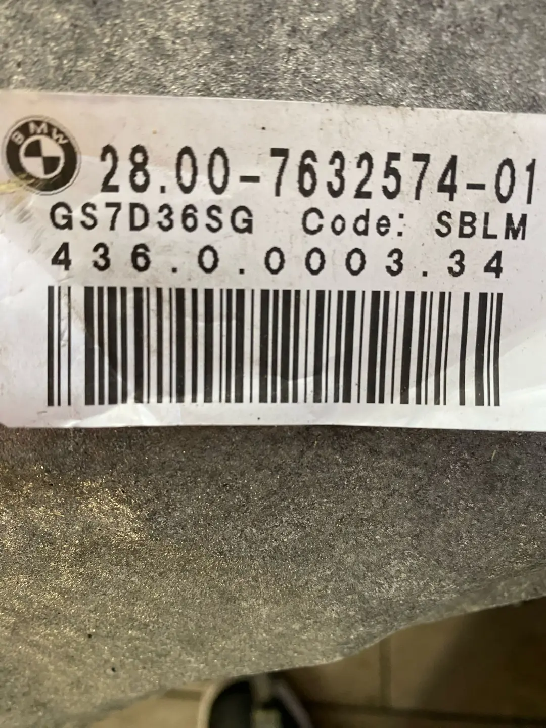 BMW E92 335i N54 N55 Twin Clutch Gearbox Transmission GS7D36SG 7611989 WARRANTY - SKU 8482016 - Part number 8482016