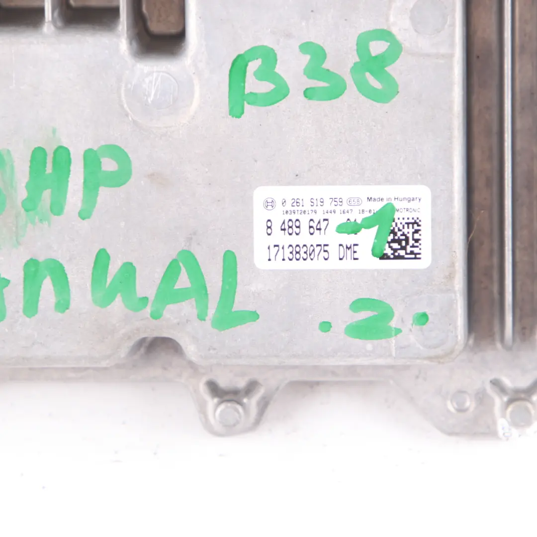 B38 1.5 136HP Petrol Engine ECU Module DME Manual to Mini Cooper F55 F56 with Part number 8489647 Mini Cooper F55 F56 B38 1.5 136HP Petrol Engine ECU Module DME Manual - SKU 8489647-1 - Part number 8489647