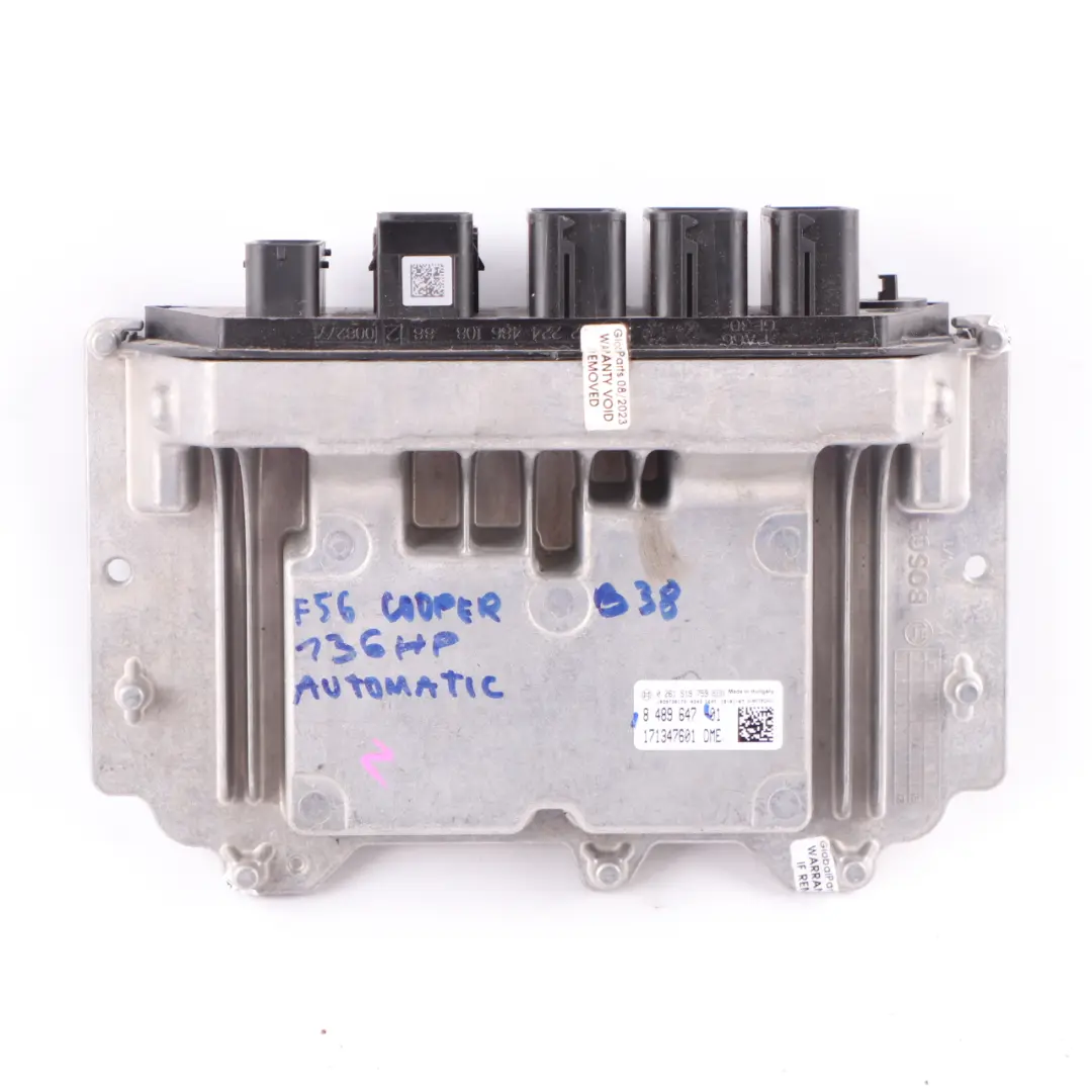 B38 1.5 136HP Petrol Engine ECU Module DME Automatic to Mini Cooper F55 F56 with Part number 8489647 Mini Cooper F55 F56 B38 1.5 136HP Petrol Engine ECU Module DME Automatic - SKU 8489647 - Part number 8489647