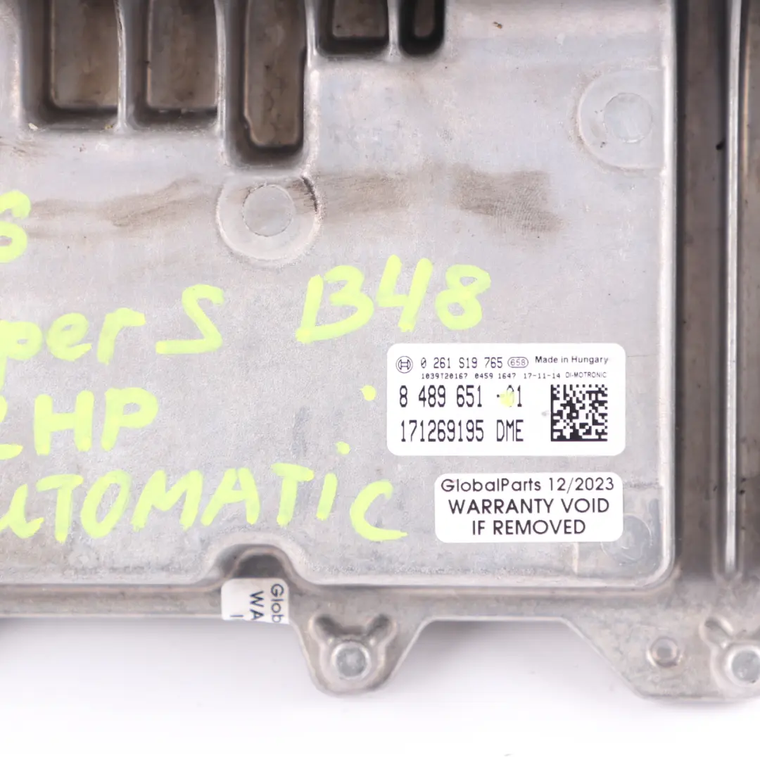 192HP Engine ECU Control Module DME Automatic to Mini F54 F56 F60 JCW B48 with Part number 8489651 Mini F54 F56 F60 JCW B48 192HP Engine ECU Control Module DME Automatic - SKU 8489651 - Part number 8489651