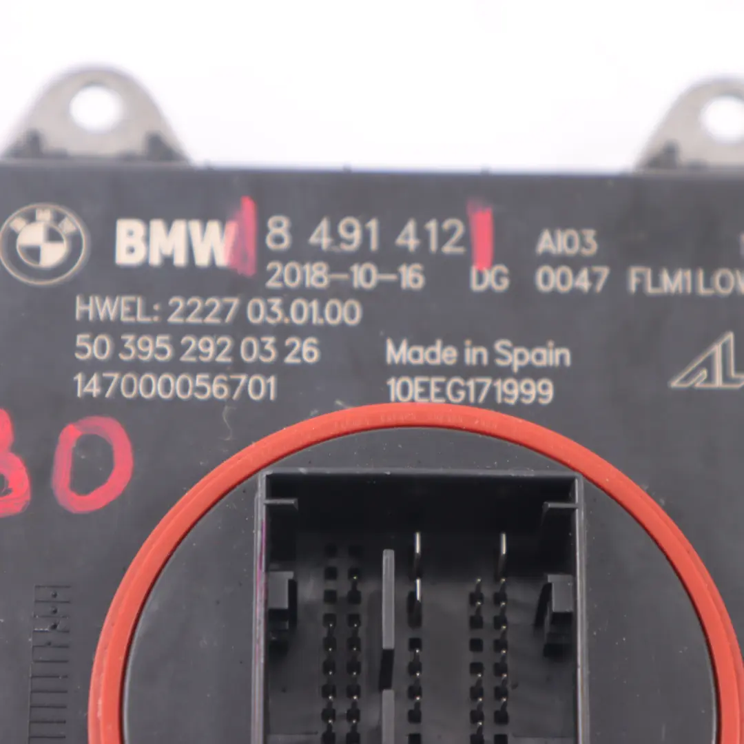 LED Headlight Ballast Unit Module Left Right N/O/S to BMW G30 G31 X3 G01 with Part number 8491412 BMW G30 G31 X3 G01 LED Headlight Ballast Unit Module Left Right N/O/S - SKU 8491412 - Part number 8491412