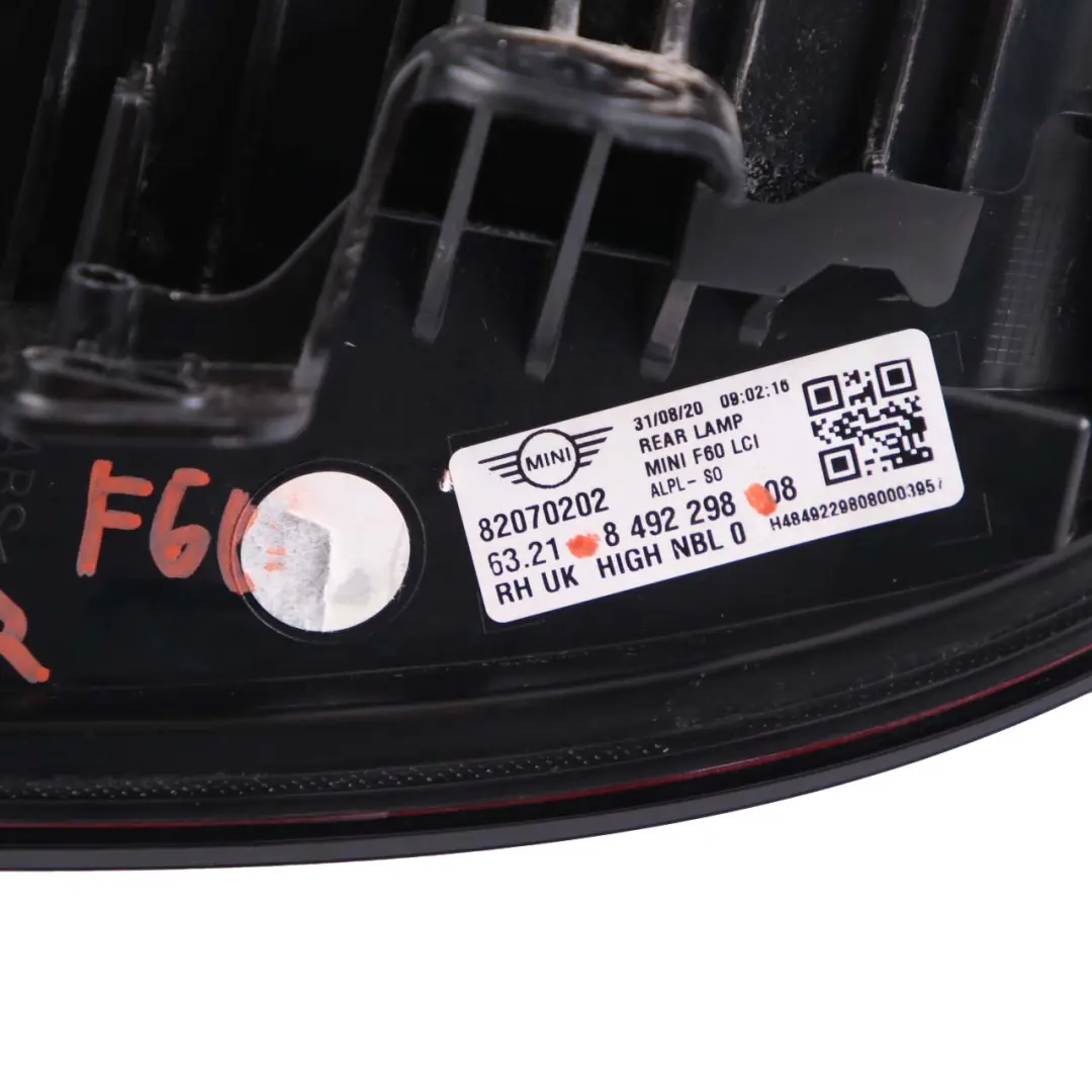 Lamp Mini Countryman F60 Side Tail Light Taillight Right O/S to Rear with Part number 8492298 Rear Lamp Mini Countryman F60 Side Tail Light Taillight Right O/S - SKU 8492298 - Part number 8492298