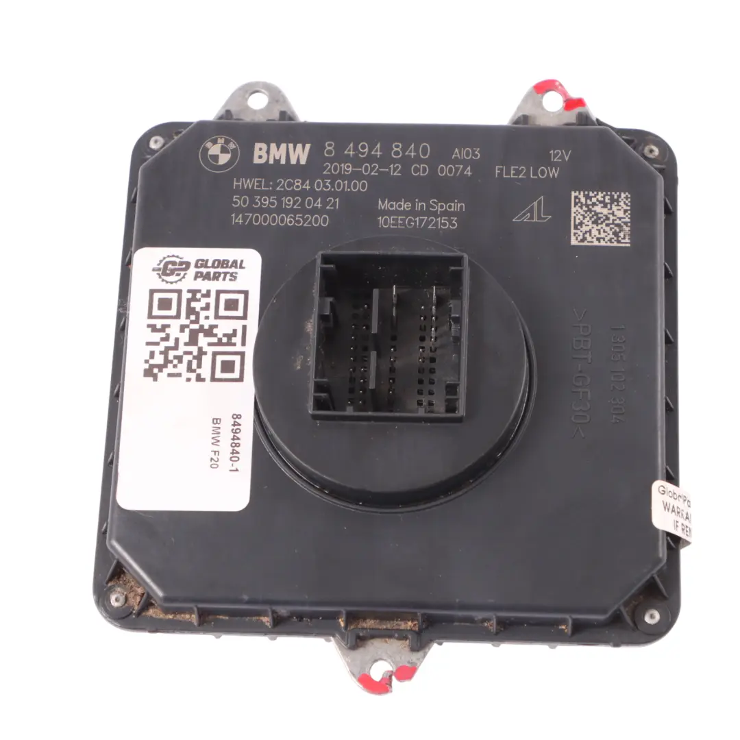 Headlight Ballast Control Unit Module FLE2 LOW to BMW F20 F21 F30 F32 LCI with Part number 8494840 BMW F20 F21 F30 F32 LCI Headlight Ballast Control Unit Module FLE2 LOW - SKU 8494840-1 - Part number 8494840