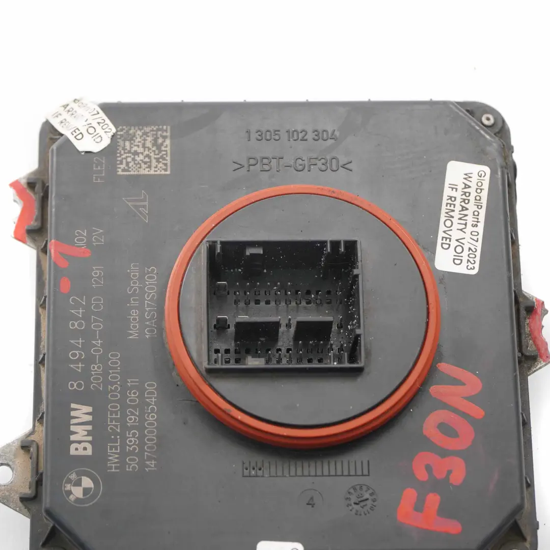 LED Faros Módulo de Control de Nivel de Lastre para BMW F30 LCI con número de pieza 8494842 BMW F30 LCI LED Faros Módulo de Control de Nivel de Lastre - SKU 8494842-1 - Número de pieza 8494842