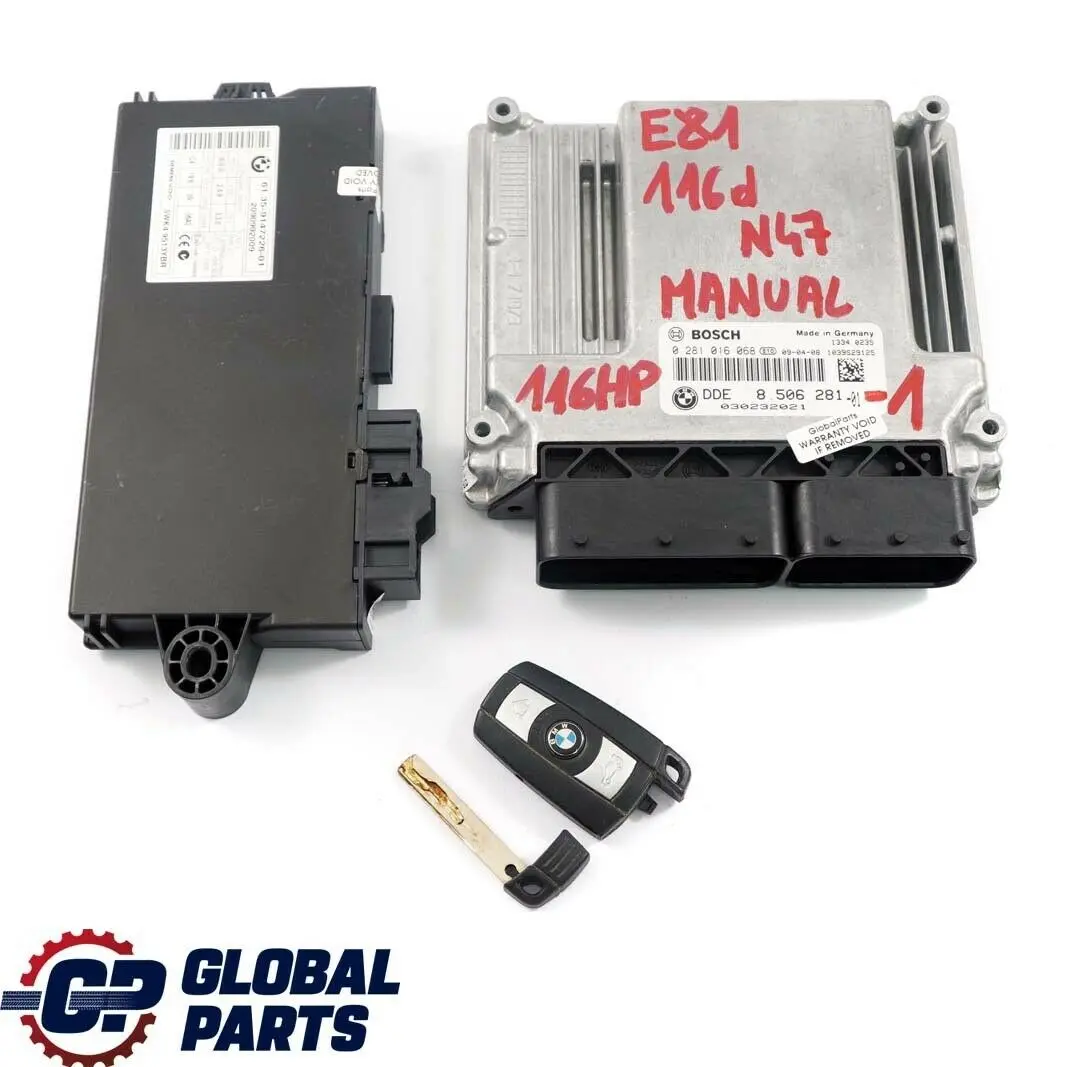 N47 ECU KIT Motor DDE CAS3 Clave Manual para BMW E87 E90 LCI 116d 316d Diesel con número de pieza 8506281 BMW E87 E90 LCI 116d 316d Diesel N47 ECU KIT Motor DDE CAS3 Clave Manual - SKU 8506281-1 - Número de pieza 8506281