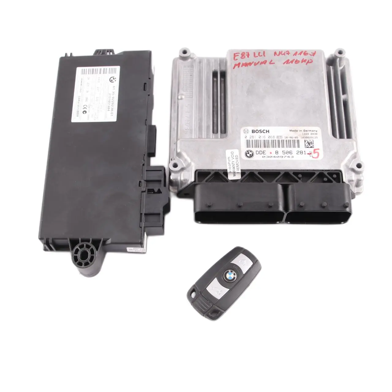 BMW E87 LCI E90 116d 316d N47 Motore ECU KIT DDE 8506281 + CAS3 + Chiave Manuale