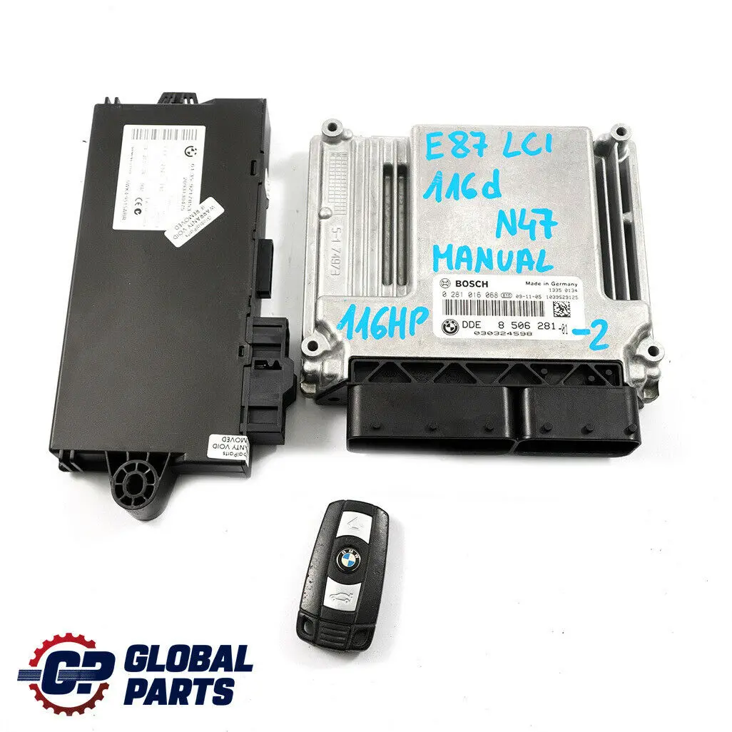 BMW E87 LCI E90 116d 316d N47 Engine ECU KIT DDE 8506281 + CAS3 + Key Manual