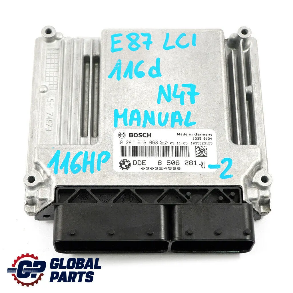BMW E87 LCI E90 116d 316d N47 Engine ECU KIT DDE + CAS3 + Key Manual - SKU 8506281-2 - Part number 8506281