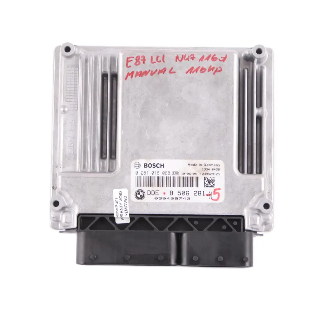 BMW E87 LCI E90 116d 316d N47 ECU KIT Motor Steuergeräte DDE + CAS3 - SKU 8506281-5 - Teilenummer 8506281