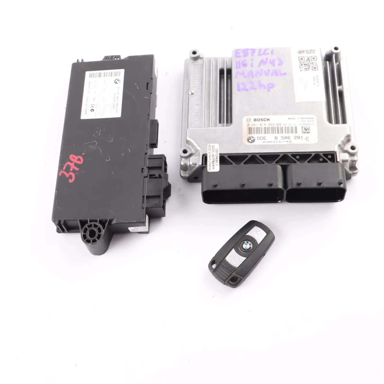 BMW E87 E90 LCI 116d 316d N47 Engine Module ECU Kit DDE 8506281 CAS3 Key Manual