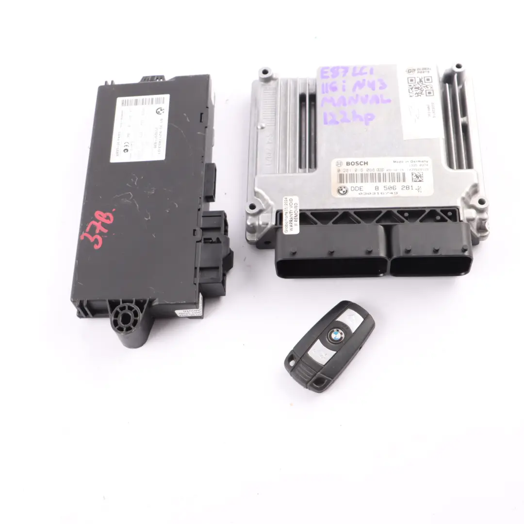 N47 Engine Module ECU Kit DDE CAS3 Key Manual to BMW E87 E90 LCI 116d 316d with Part number 8506281 BMW E87 E90 LCI 116d 316d N47 Engine Module ECU Kit DDE CAS3 Key Manual - SKU 8506281-6 - Part number 8506281