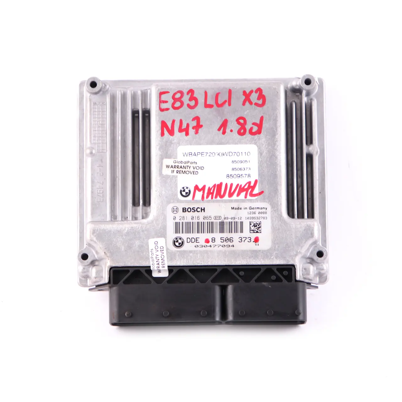 BMW X3 Series E83 LCI 1.8d N47 Engine Control Unit ECU Module DDE 8506373 Manual