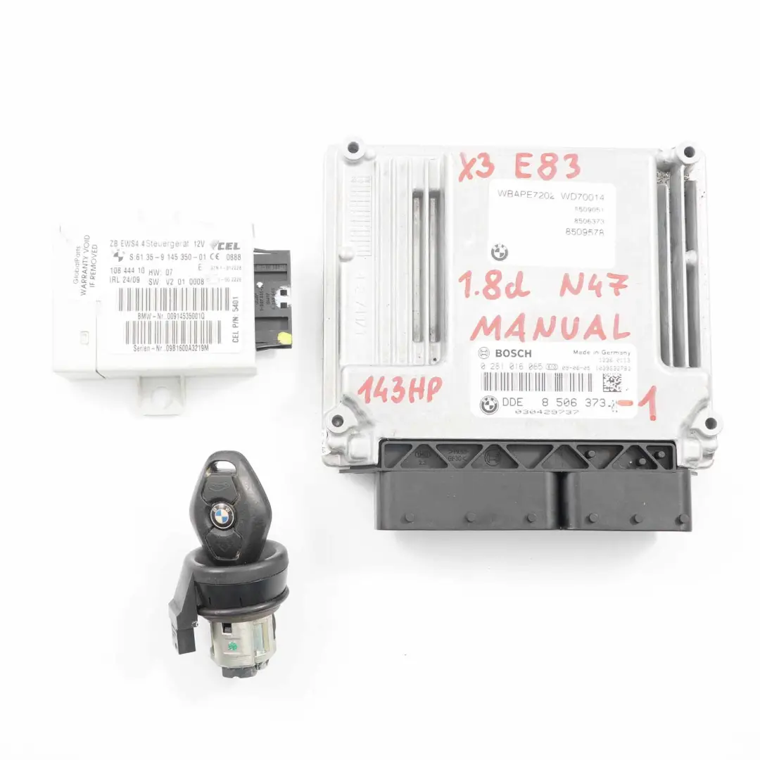 N47 Unité De Contrôle Moteur Module ECU DDE Manuel pour BMW X3 E83 LCI 1.8D à propos du numéro de pièce 8506373 BMW X3 E83 LCI 1.8D N47 Unité De Contrôle Moteur Module ECU DDE Manuel - SKU 8506373 - Numéro de pièce 8506373