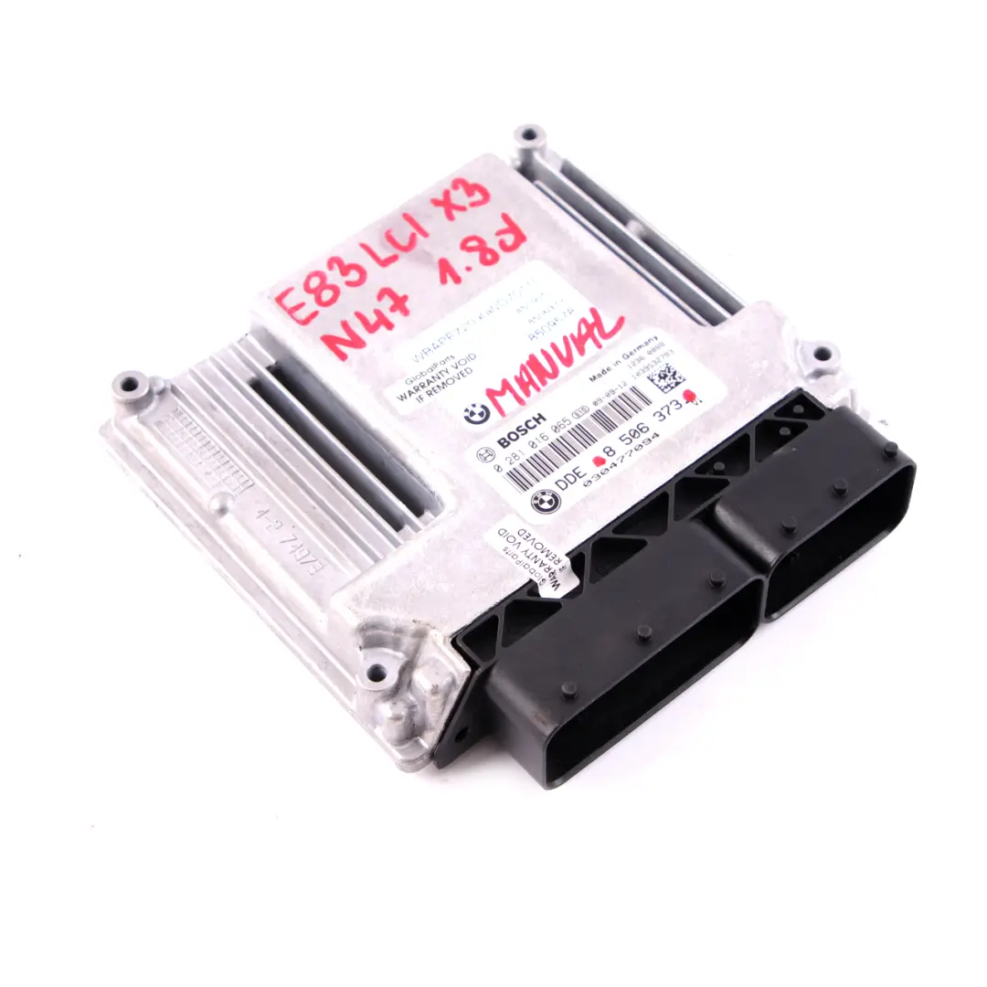 N47 Engine Control Unit ECU Module DDE Manual BMW X3 Series E83 LCI 1.8d - SKU 8506373 - Part number 8506373