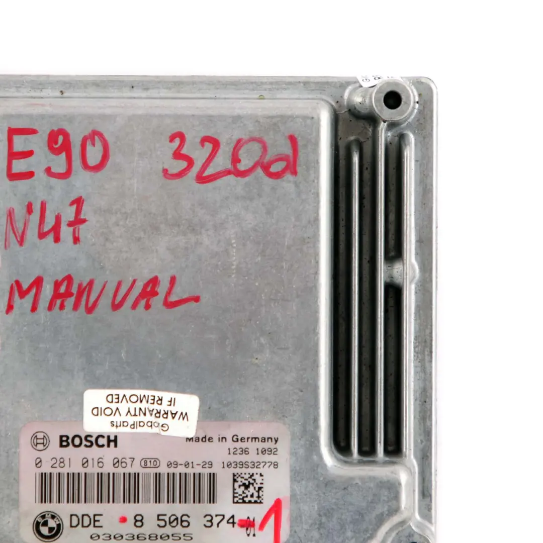 N47 ECU Engine Control Unit DDE Manual to BMW E60 E87 E90 120d 320d 520d with Part number 8506374 BMW E60 E87 E90 120d 320d 520d N47 ECU Engine Control Unit DDE Manual - SKU 8506374-1 - Part number 8506374