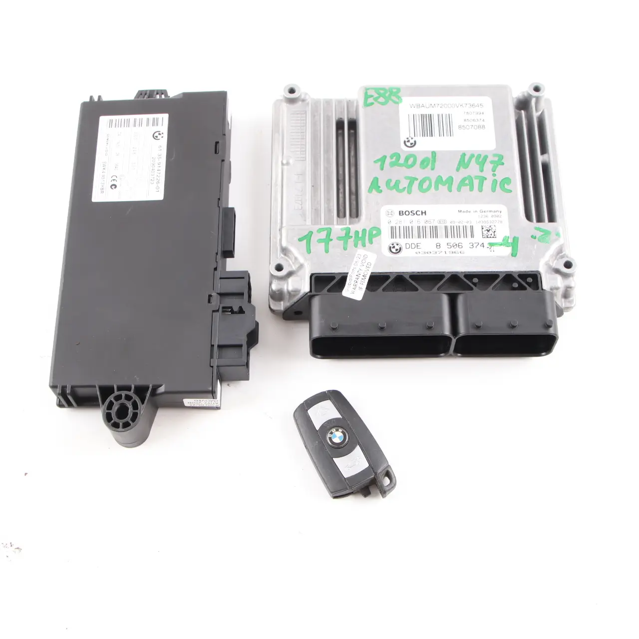 BMW E81 E87 E90 LCI 120d 320d N47 ECU Kit DDE 8506374 CAS3 Clave Automatic