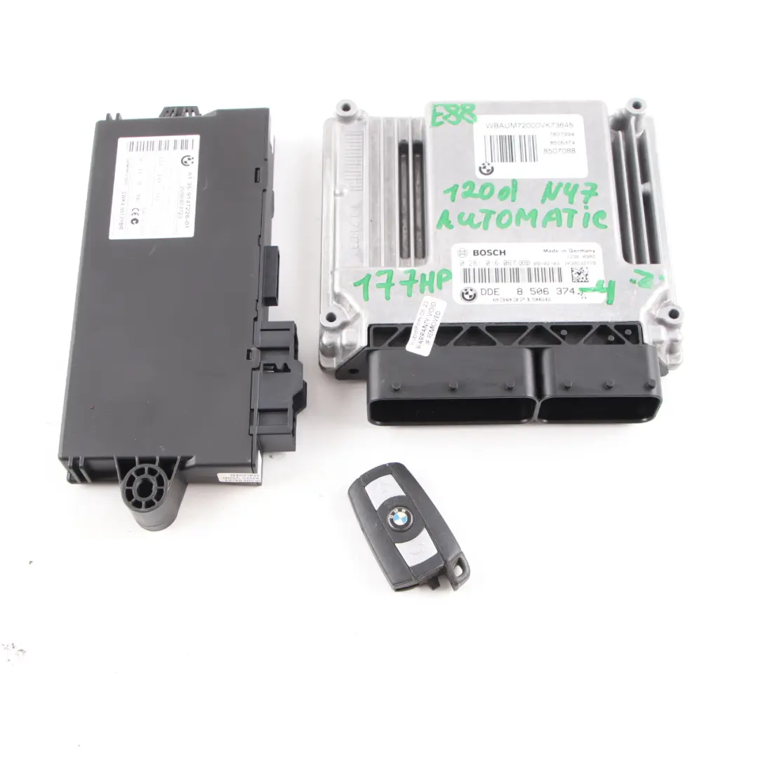 BMW E81 E87 E90 LCI 120d 320d N47 ECU Kit DDE CAS3 + Key Automatic - SKU 8506374-4 - Part number 8506374