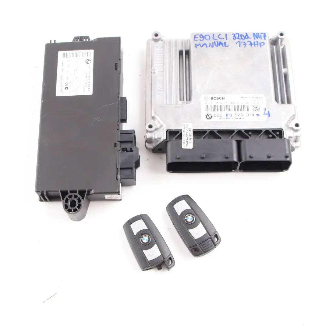 N47 ECU Kit DDE 8506374 CAS3 + Keys Manual to BMW E81 E87 E90 LCI 120d 320d with Part number 8512498 BMW E81 E87 E90 LCI 120d 320d N47 ECU Kit DDE 8506374 CAS3 + Keys Manual - SKU 8506374-5 - Part number 8512498
