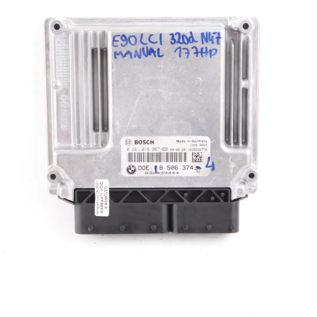 N47 ECU Kit DDE 8506374 CAS3 + Keys Manual to BMW E81 E87 E90 LCI 120d 320d with Part number 8512498 BMW E81 E87 E90 LCI 120d 320d N47 ECU Kit DDE 8506374 CAS3 + Keys Manual - SKU 8506374-5 - Part number 8512498
