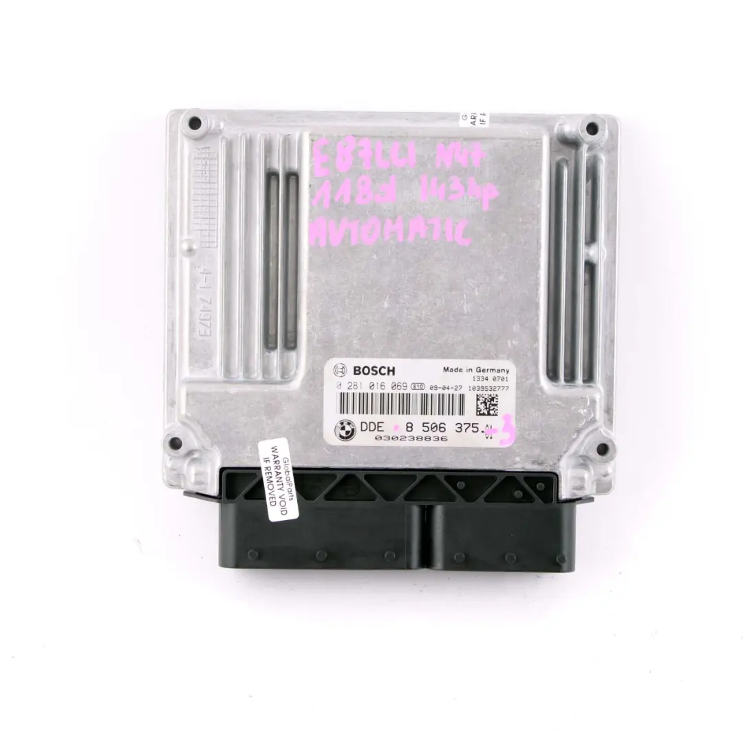 BMW E81 E87 E90 E91 LCI 118d 318d N47 Diesel ECU KIT DDE CAS3 + Key - SKU 8506375-3 - Part number 8506375