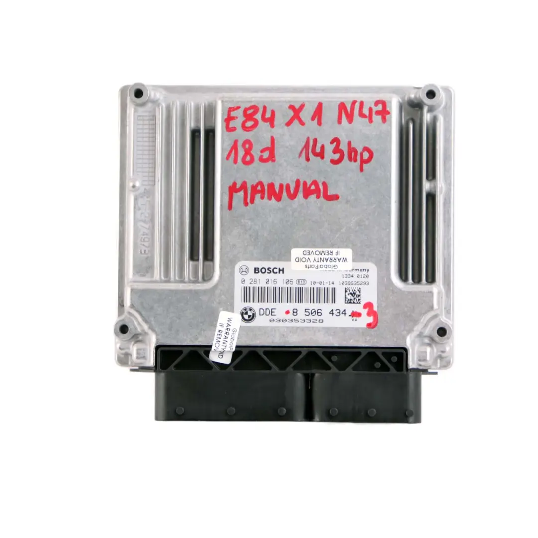 BMW E81 E84 E87 E90 LCI 18d 118d 318d N47 ECU Kit DDE CAS3 Keys Manual - SKU 8506434-3 - Part number 8506434