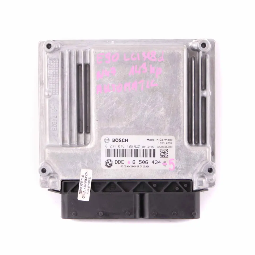 N47 ECU Engine Control Kit DDE Automatic to BMW E81 E87 E90 LCI 118d 318d with Part number 8506434 BMW E81 E87 E90 LCI 118d 318d N47 ECU Engine Control Kit DDE Automatic - SKU 8506434-5 - Part number 8506434