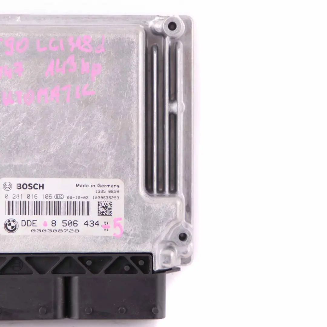 N47 ECU Engine Control Kit DDE Automatic to BMW E81 E87 E90 LCI 118d 318d with Part number 8506434 BMW E81 E87 E90 LCI 118d 318d N47 ECU Engine Control Kit DDE Automatic - SKU 8506434-5 - Part number 8506434