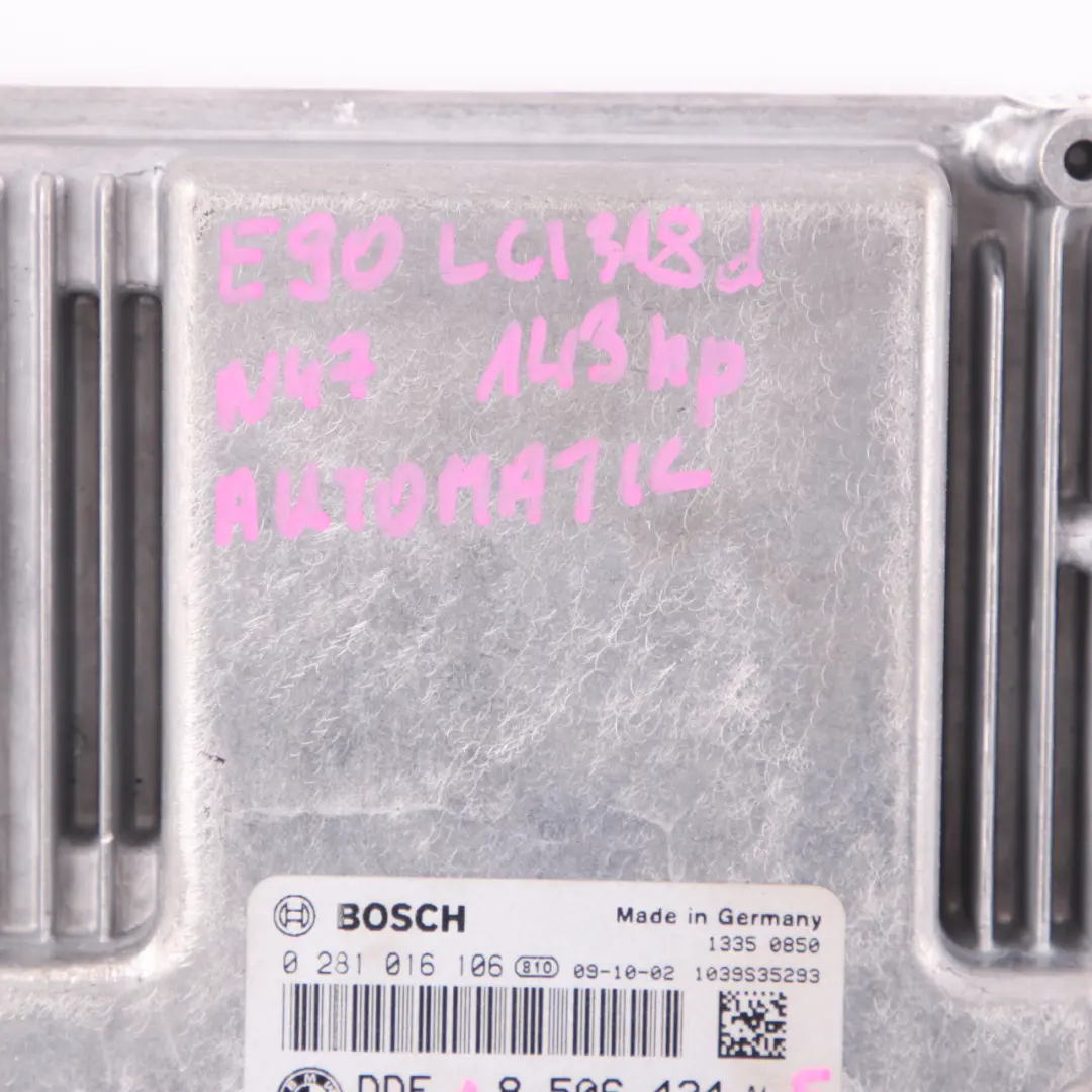 BMW E81 E87 E90 LCI 118d 318d N47 ECU Engine Control Kit DDE Automatic - SKU 8506434-5 - Part number 8506434
