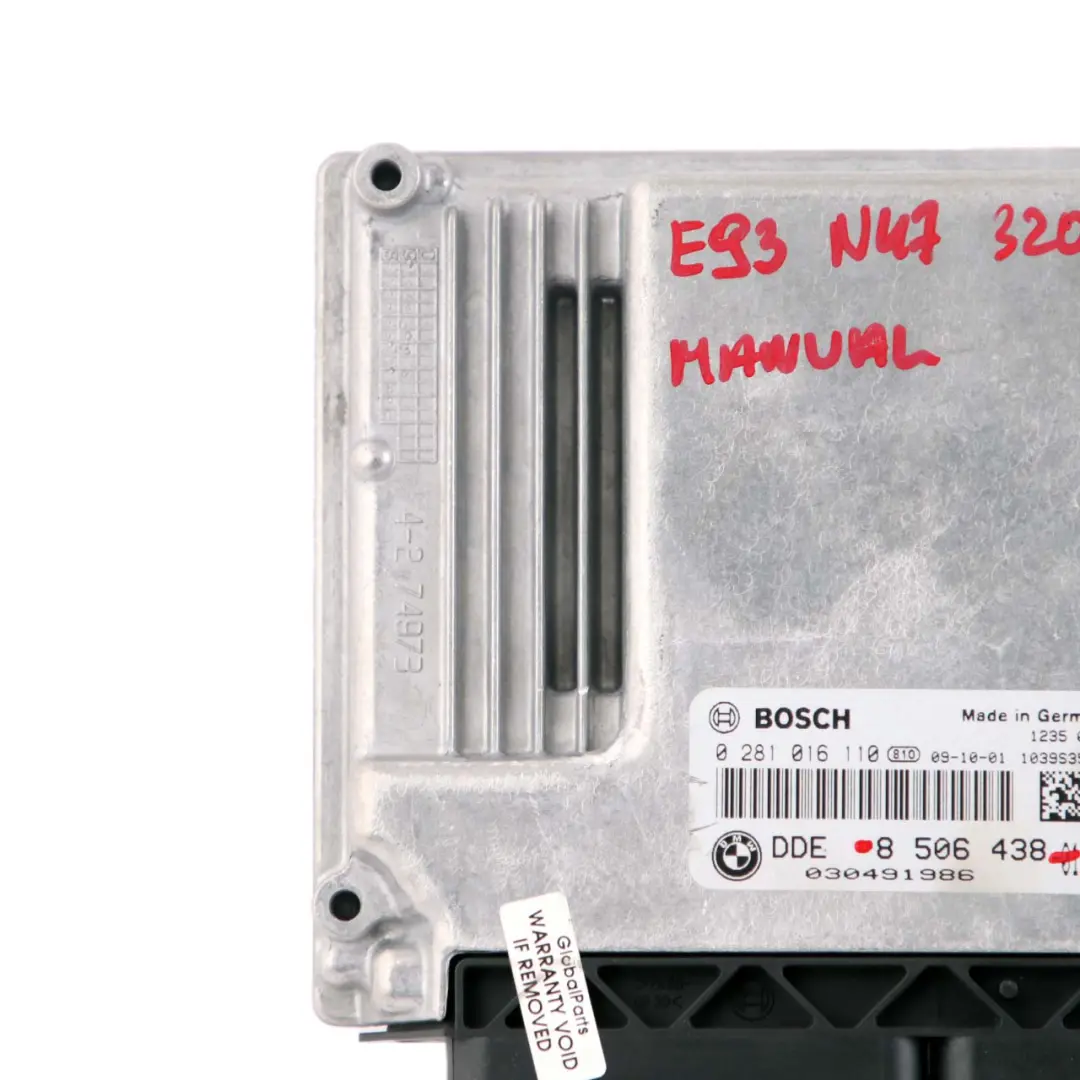 N47 ECU Steuergerät Modul DDE Handbuch für BMW E81 E87 E90 E92 LCI 120d 320d mit Teilenummer 8506438 BMW E81 E87 E90 E92 LCI 120d 320d N47 ECU Steuergerät Modul DDE Handbuch - SKU 8506438-3 - Teilenummer 8506438