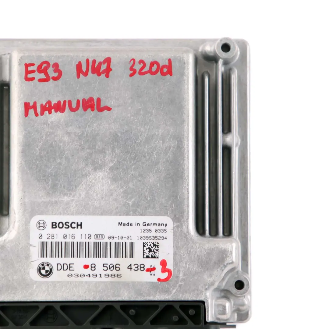 N47 ECU Módulo Unidad Control DDE Manual para BMW E81 E87 E90 E92 LCI 120d 320d con número de pieza 8506438 BMW E81 E87 E90 E92 LCI 120d 320d N47 ECU Módulo Unidad Control DDE Manual - SKU 8506438-3 - Número de pieza 8506438