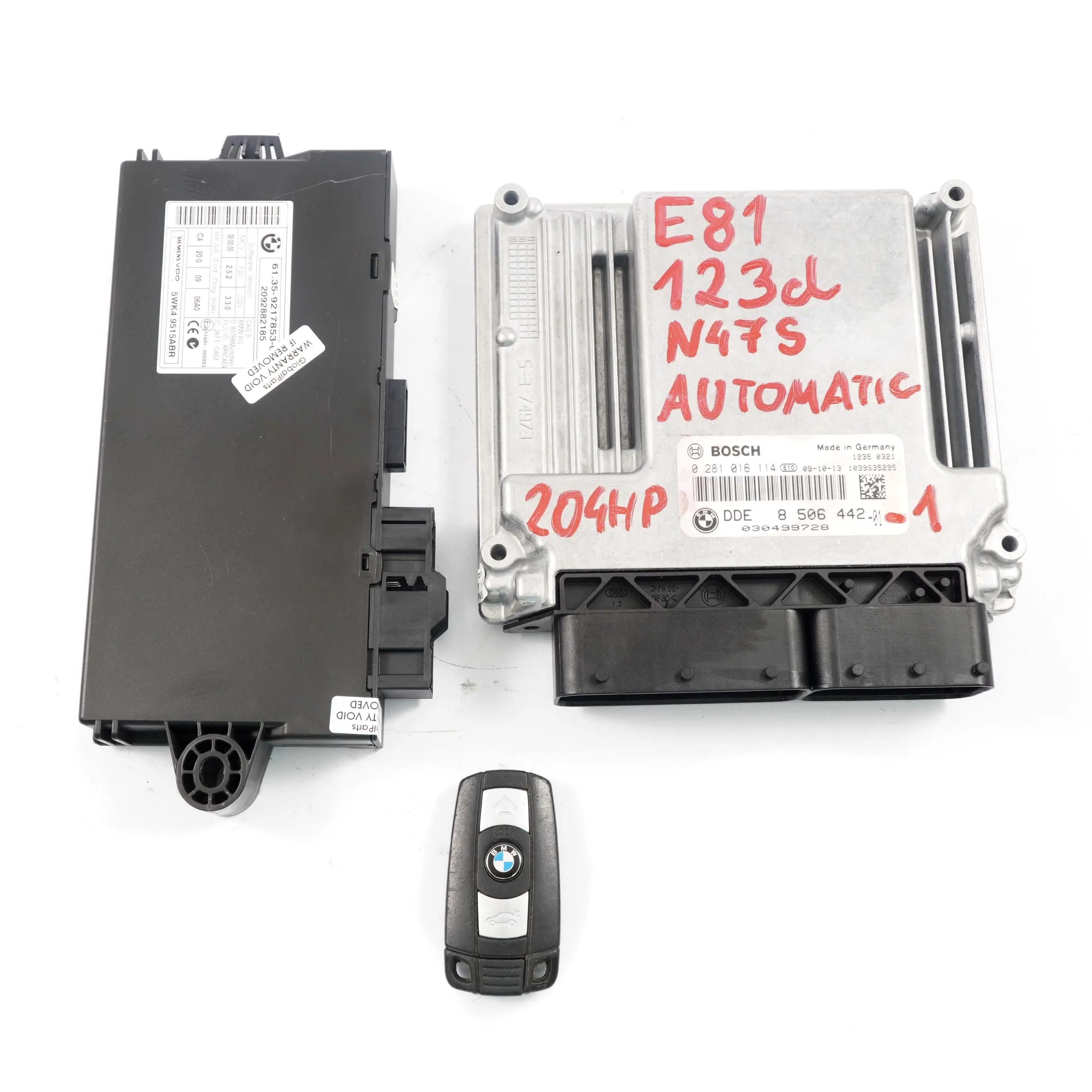 BMW E81 E87 LCI 123d Moteur N47S Unite De Commande ECU Kit Dde 8506442 CAS3 Cle