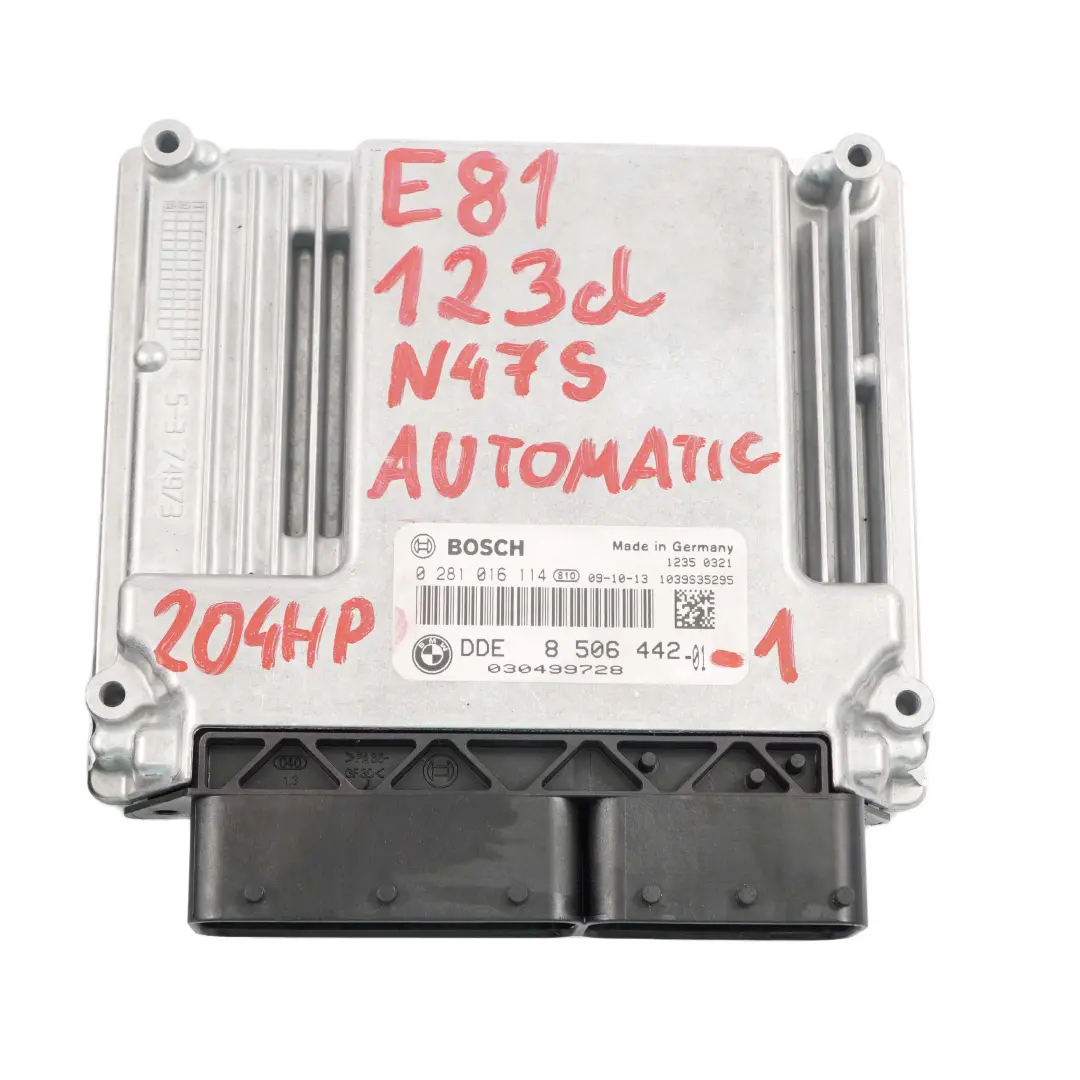 BMW E81 E87 LCI 123d Petrol N47S 204HP ECU Kit DDE CAS3 Key Automatic - SKU 8506442-1 - Part number 8506442