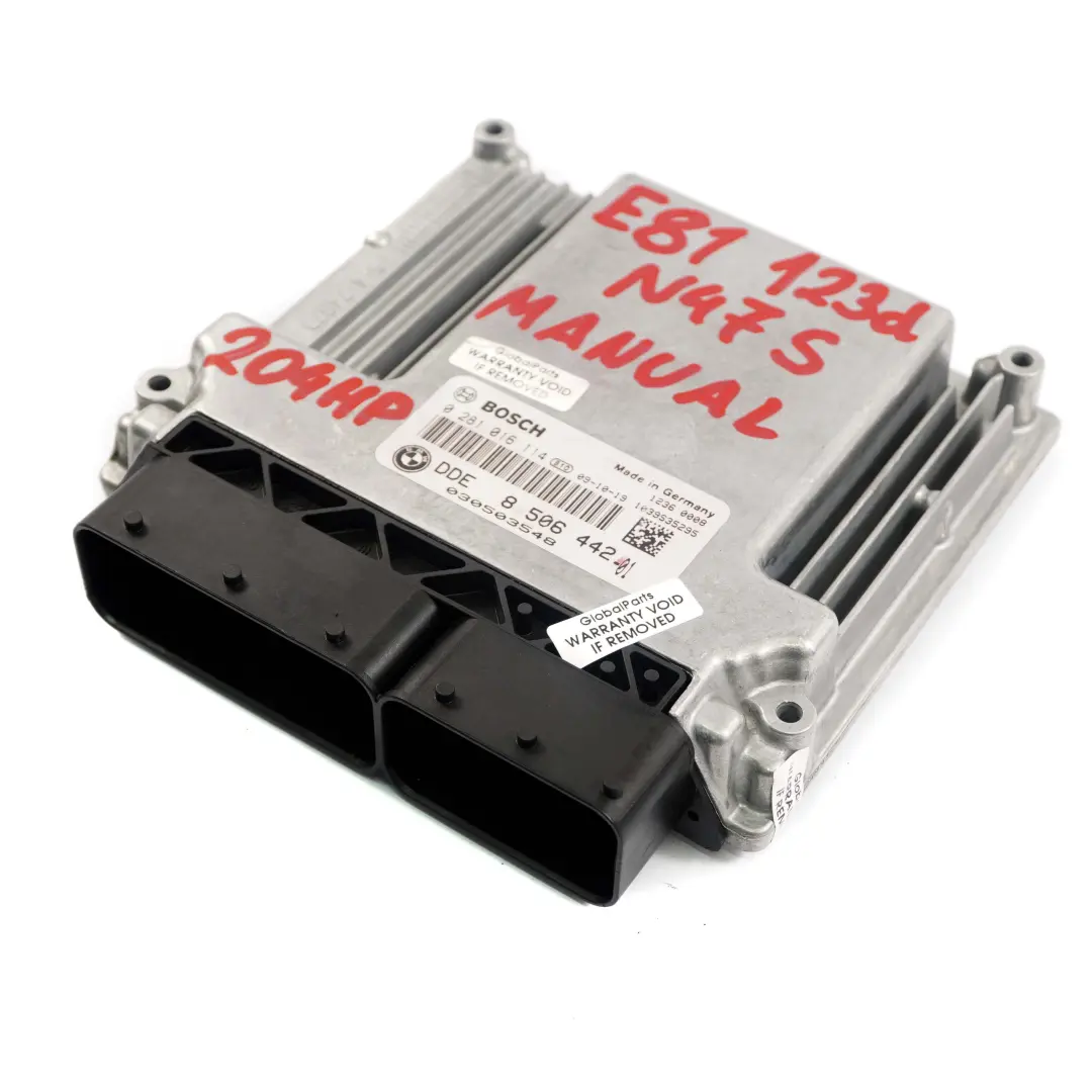 BMW E81 E87 LCI E88 123d Motor N47S ECU Steuergerät DDE Schaltgetriebe - SKU 8506442 - Teilenummer 8506442