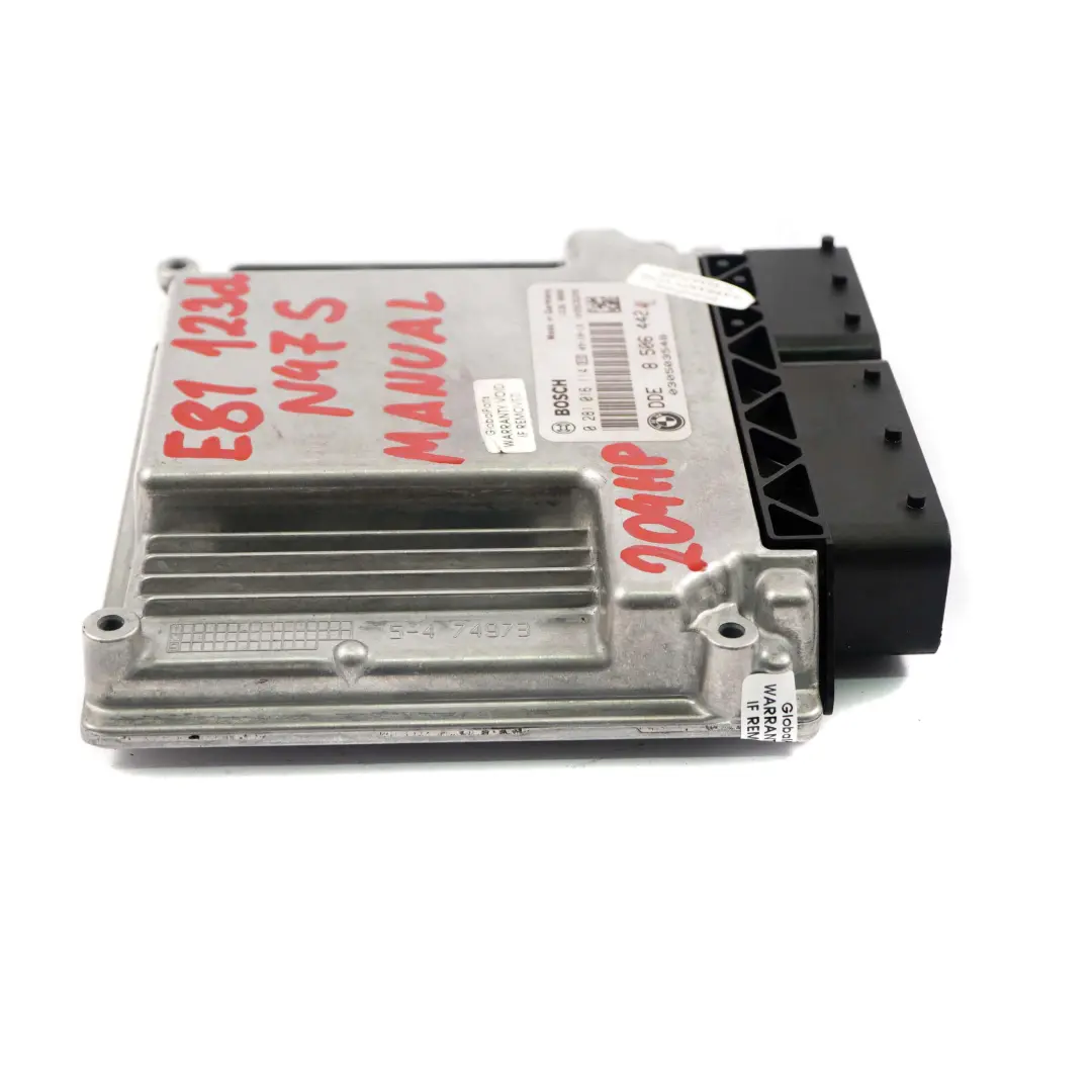 Motore N47S ECU Centralina Dde Trasmissione Manuale per BMW E81 E87 LCI 123d con numero di parte 8506442 BMW E81 E87 LCI 123d Motore N47S ECU Centralina Dde Trasmissione Manuale - SKU 8506442 - Numero di parte 8506442