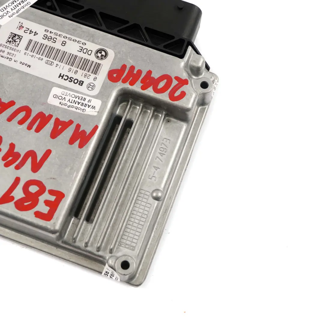 Motore N47S ECU Centralina Dde Trasmissione Manuale per BMW E81 E87 LCI 123d con numero di parte 8506442 BMW E81 E87 LCI 123d Motore N47S ECU Centralina Dde Trasmissione Manuale - SKU 8506442 - Numero di parte 8506442